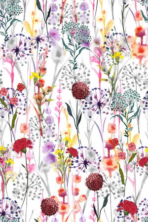 水彩花卉印花华亿平台图片