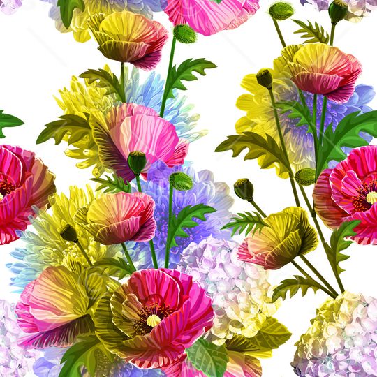 抽象花卉印花华亿平台图片