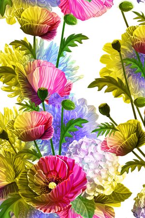 抽象花卉印花华亿平台图片