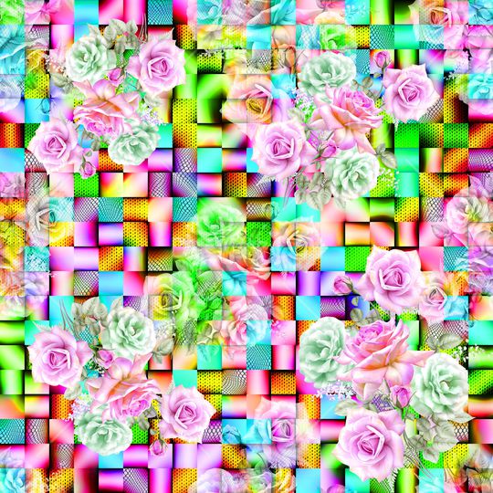 抽象花卉印花华亿平台图片