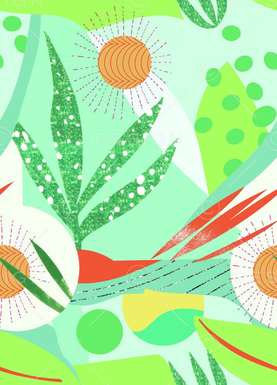 抽象花卉印花华亿平台图片