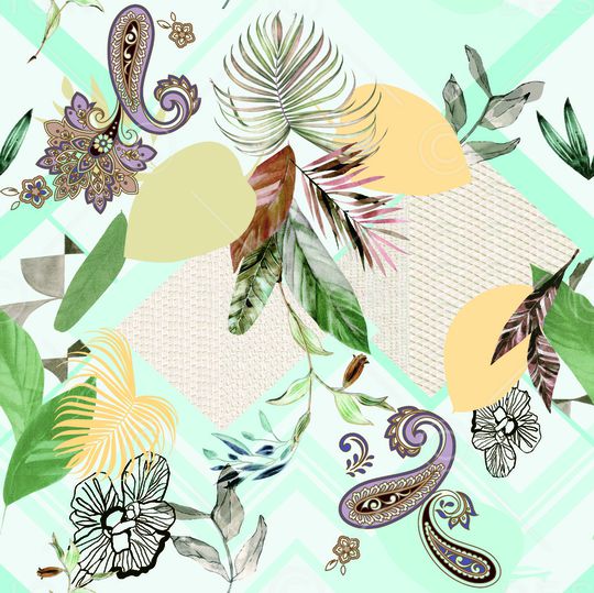 抽象花卉印花华亿平台图片