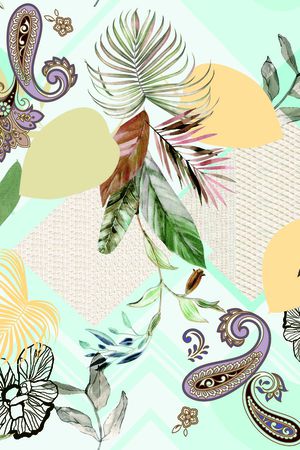 抽象花卉印花华亿平台图片