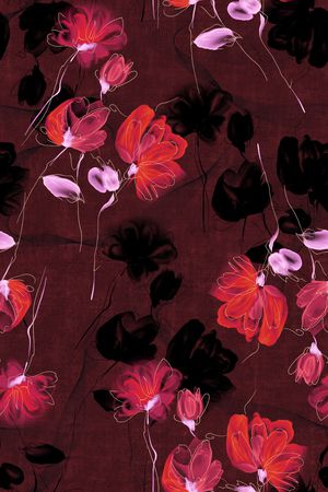 抽象花卉印花华亿平台图片