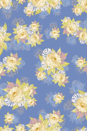 民族花卉印花华亿平台图片