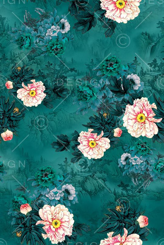 民族花卉印花华亿平台图片