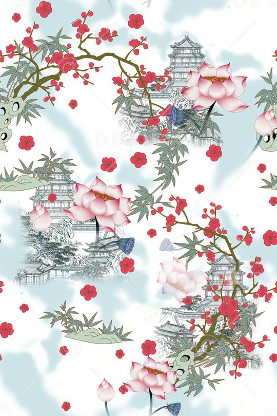 花卉印花华亿平台图片