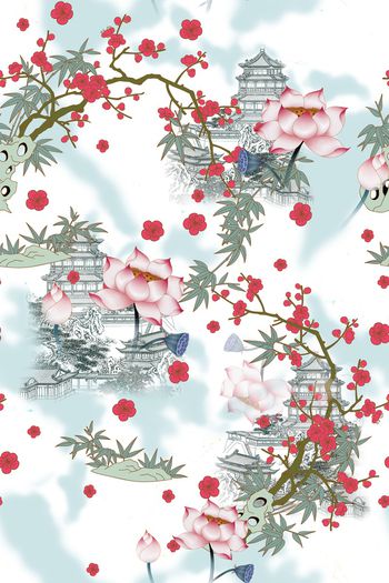 花卉印花华亿平台图片