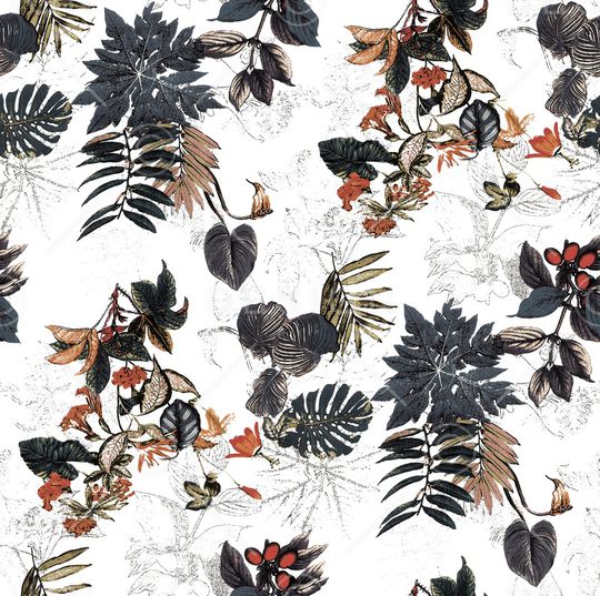 抽象花卉印花华亿平台图片