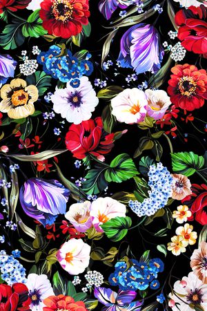 抽象花卉印花华亿平台图片