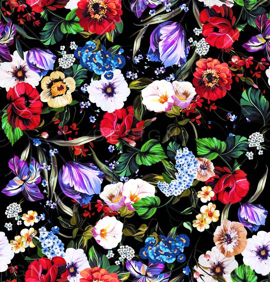 抽象花卉印花华亿平台图片