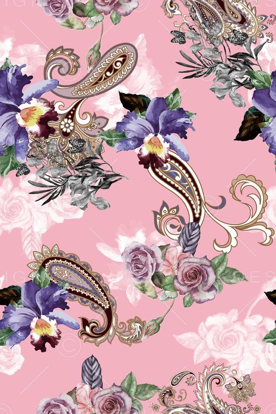 抽象花卉印花华亿平台图片