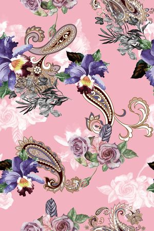 抽象花卉印花华亿平台图片