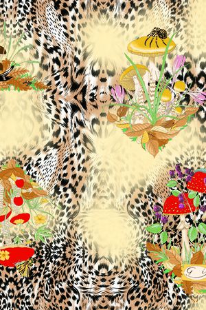 抽象花卉印花华亿平台图片