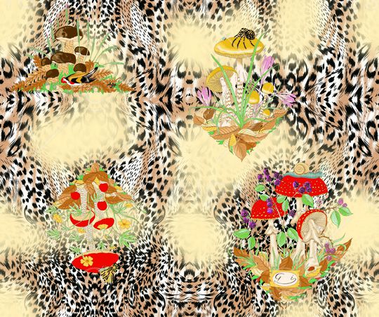 抽象花卉印花华亿平台图片