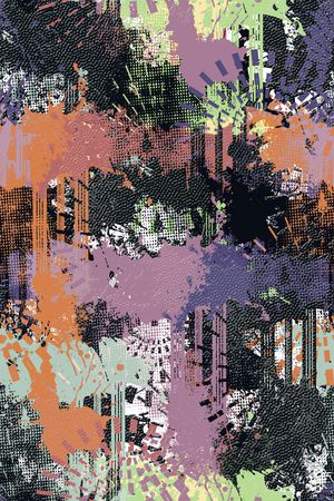 抽象男装印花华亿平台图片