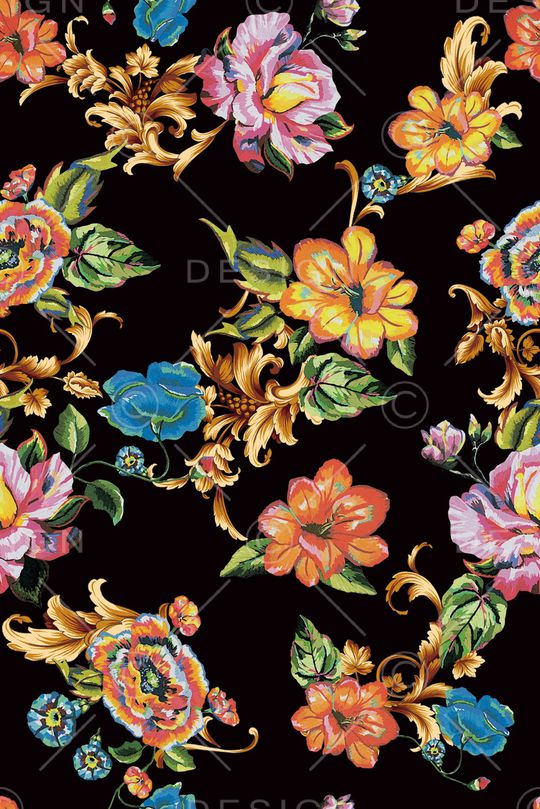 抽象花卉印花华亿平台图片