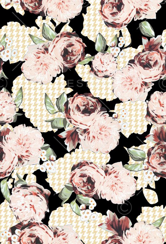 千鸟格印花华亿平台图片