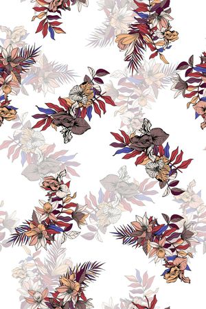 抽象花卉印花华亿平台图片