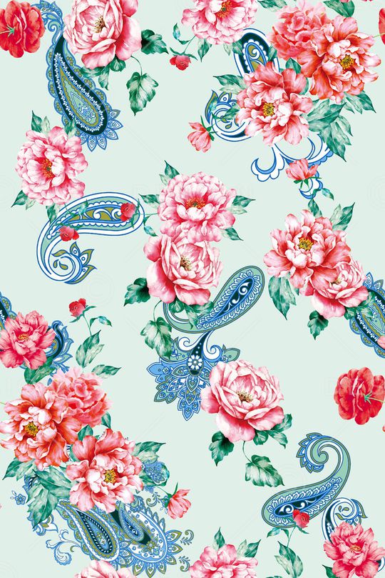 抽象花卉印花华亿平台图片