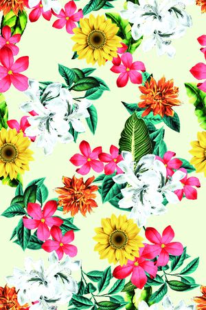 手绘花卉印花华亿平台图片