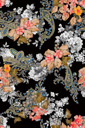 抽象花卉印花华亿平台图片