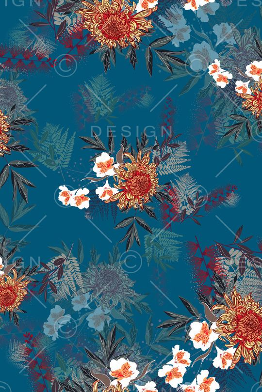 风景景观印花华亿平台图片