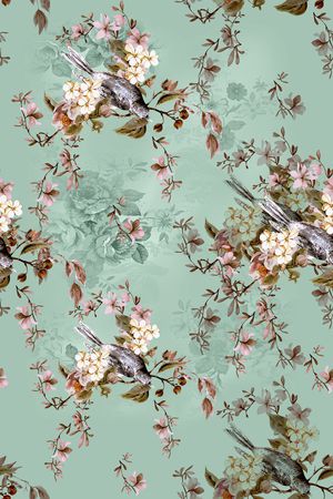 民族花卉印花华亿平台图片