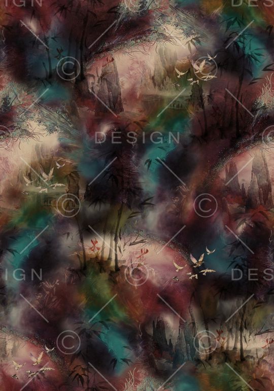 水墨风印花华亿平台图片