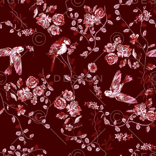 花鸟印花华亿平台图片