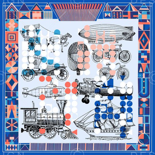 丝巾定位花印花华亿平台图片