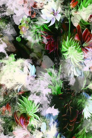 彩底花卉印花华亿平台图片