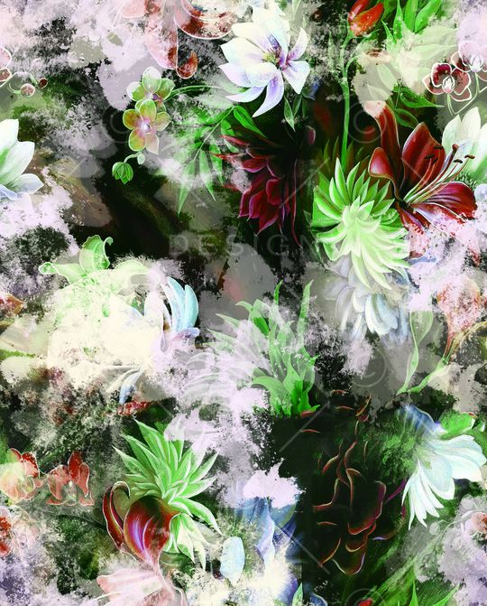 彩底花卉印花华亿平台图片