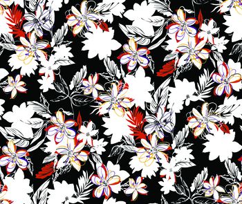 彩底花卉印花华亿平台图片