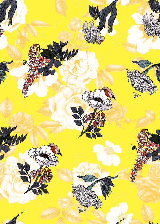 抽象花卉印花华亿平台图片