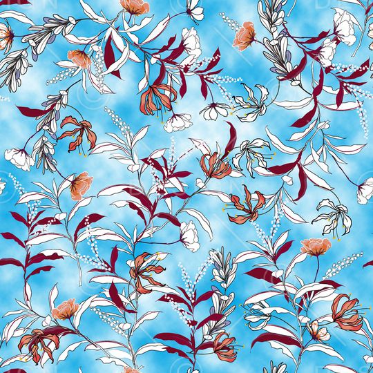 抽象花卉印花华亿平台图片