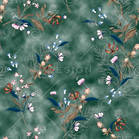 抽象花卉印花华亿平台图片