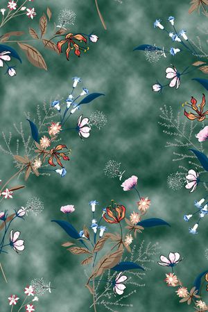 抽象花卉印花华亿平台图片