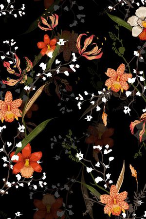 抽象花卉印花华亿平台图片