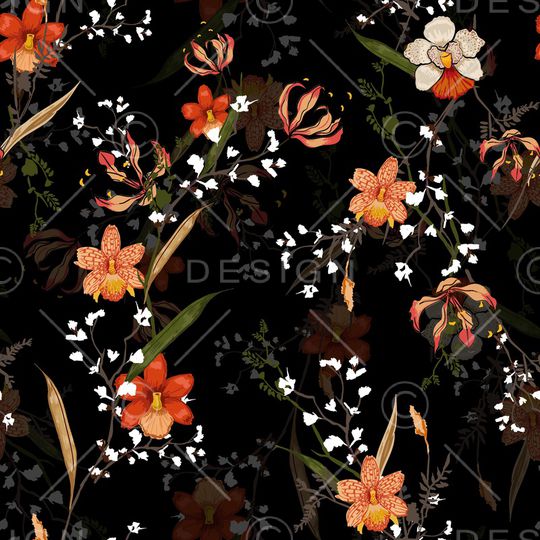 抽象花卉印花华亿平台图片