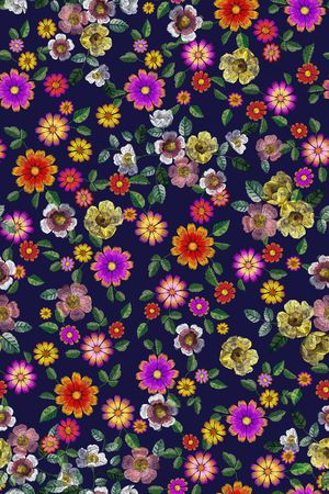 绣花花卉印花华亿平台图片