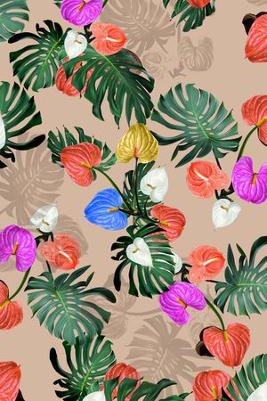 绿植树叶印花华亿平台图片