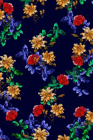 连衣裙印花华亿平台图片