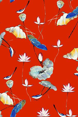 连衣裙印花华亿平台图片