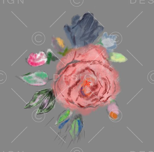 抽象花卉印花华亿平台图片