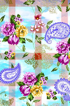 彩底花卉印花华亿平台图片