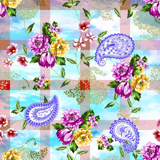 彩底花卉印花华亿平台图片