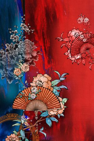 中国风定位花印花华亿平台图片