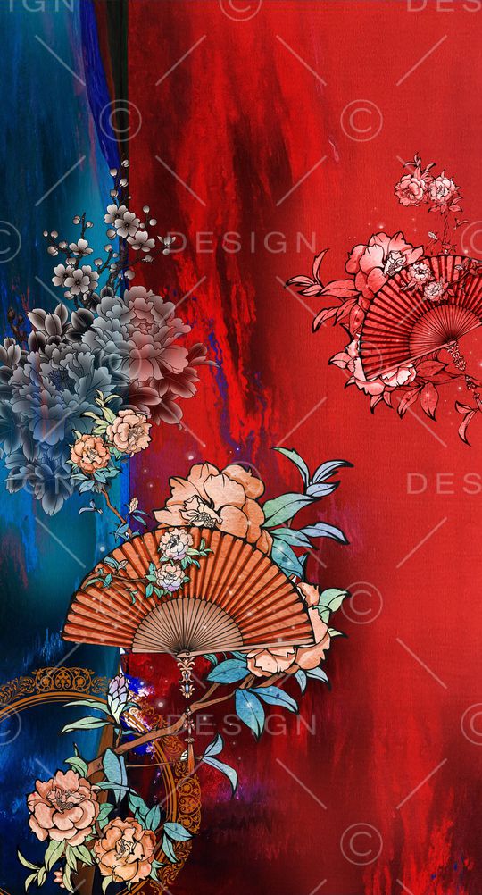 中国风定位花印花华亿平台图片