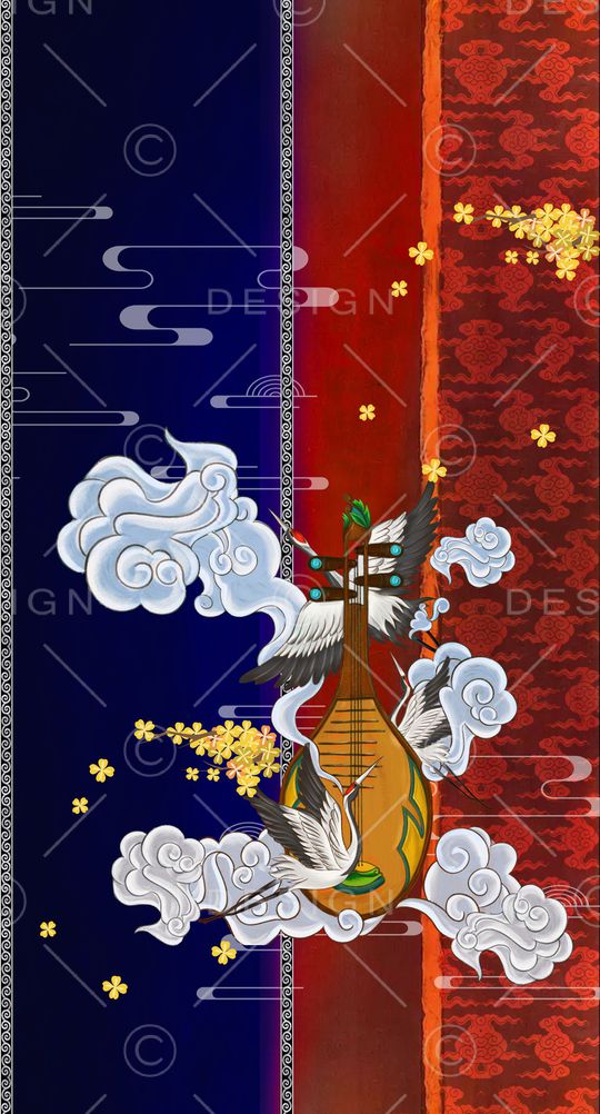 中国风定位花印花华亿平台图片